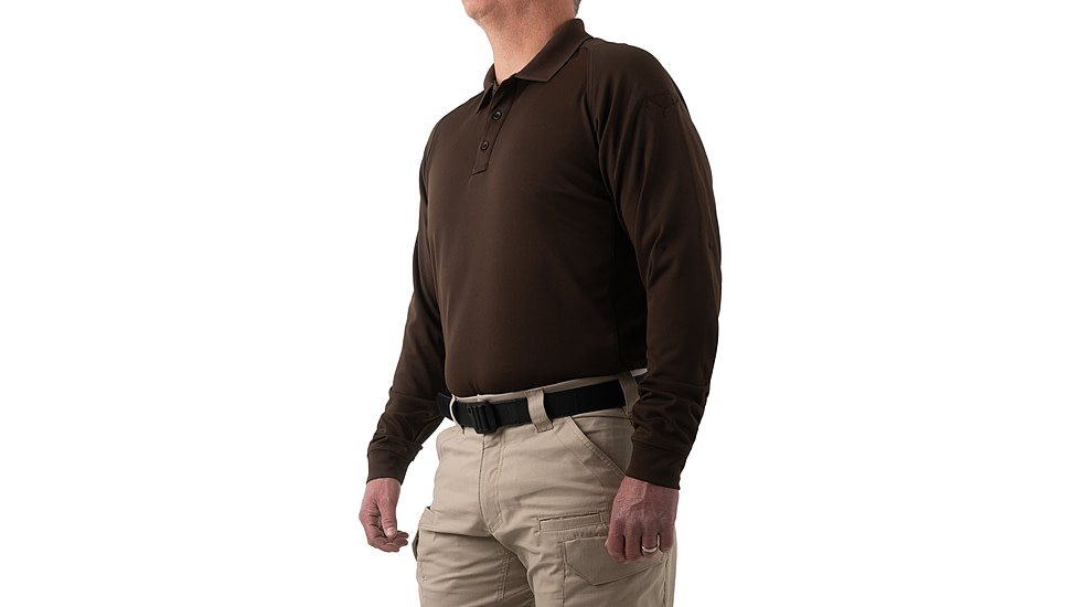 First Tactical Performance Long Sleeve Polo - Mens, Regular, Kodiak Brown, 6XL, 111503-182-6XL-R