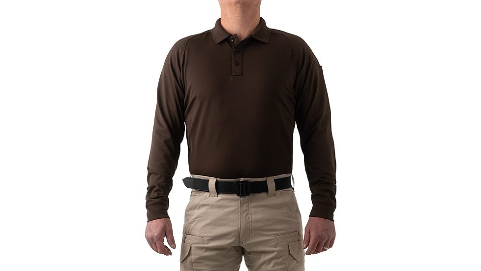 First Tactical Performance Long Sleeve Polo - Mens, Regular, Kodiak Brown, 6XL, 111503-182-6XL-R