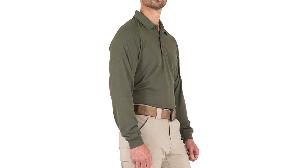 First Tactical Performance Long Sleeve Polo - Mens, Regular, OD Green, 5XL, 111503-830-5XL-R