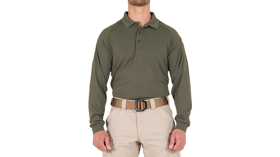 First Tactical Performance Long Sleeve Polo - Mens, Regular, OD Green, 5XL, 111503-830-5XL-R