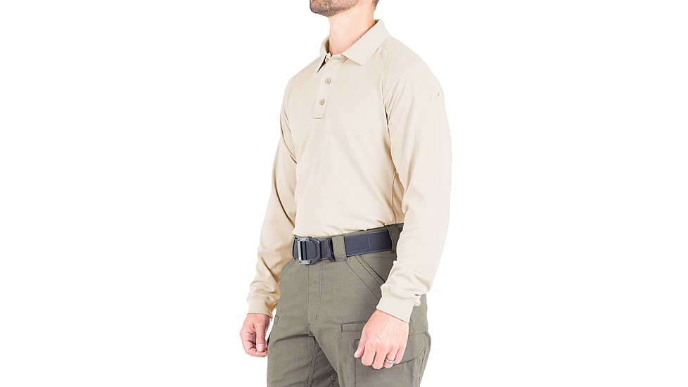 First Tactical Performance Long Sleeve Polo - Mens, Regular, Silver Tan, 6XL, 111503-065-6XL-R