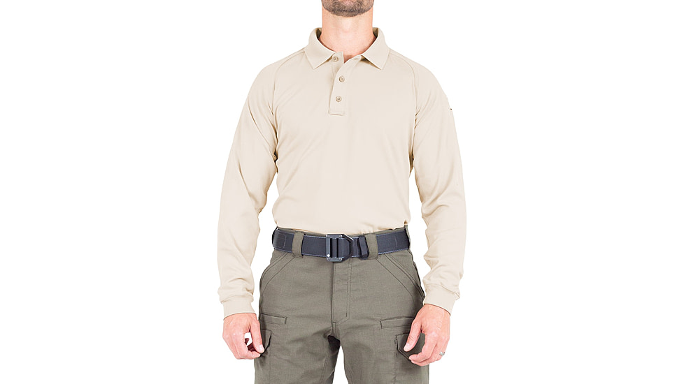 First Tactical Performance Long Sleeve Polo - Mens, Regular, Silver Tan, 6XL, 111503-065-6XL-R