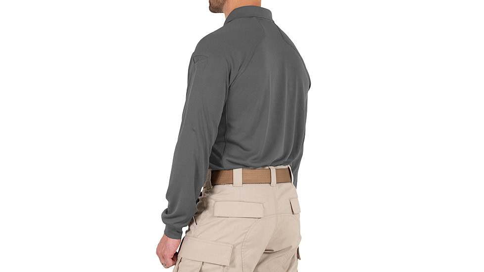 First Tactical Performance Long Sleeve Polo - Mens, Regular, Wolf Grey, 6XL, 111503-036-6XL-R
