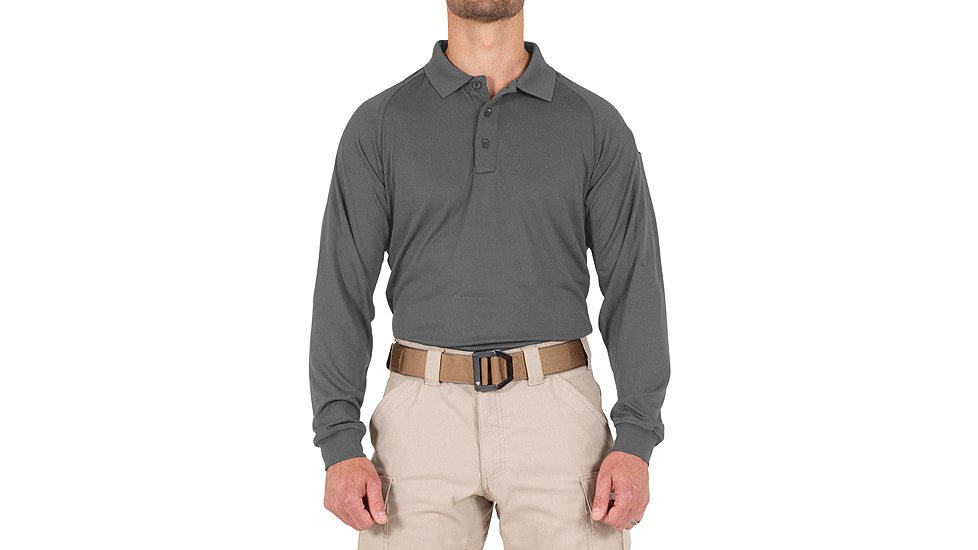 First Tactical Performance Long Sleeve Polo - Mens, Regular, Wolf Grey, 6XL, 111503-036-6XL-R