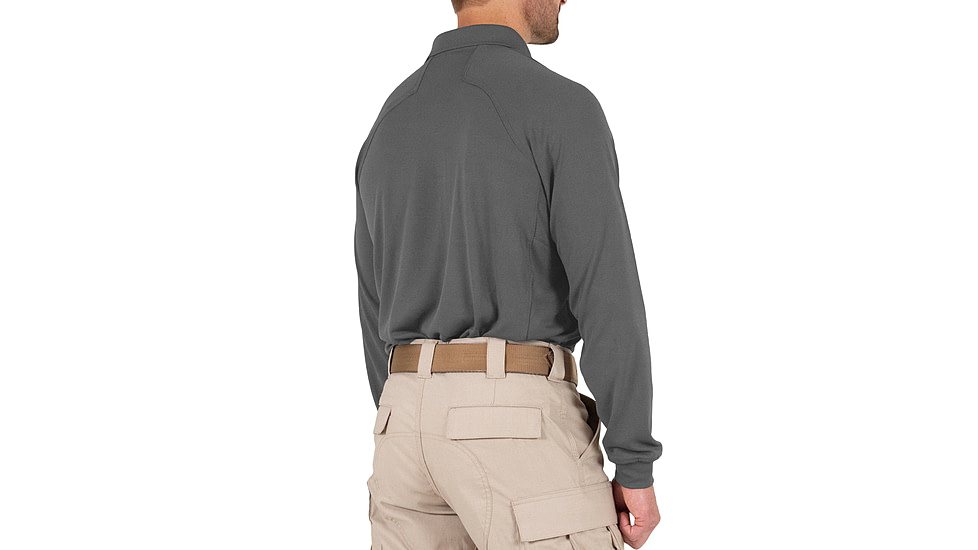 First Tactical Performance Long Sleeve Polo - Mens, Wolf Grey, Medium, 111503-036-M