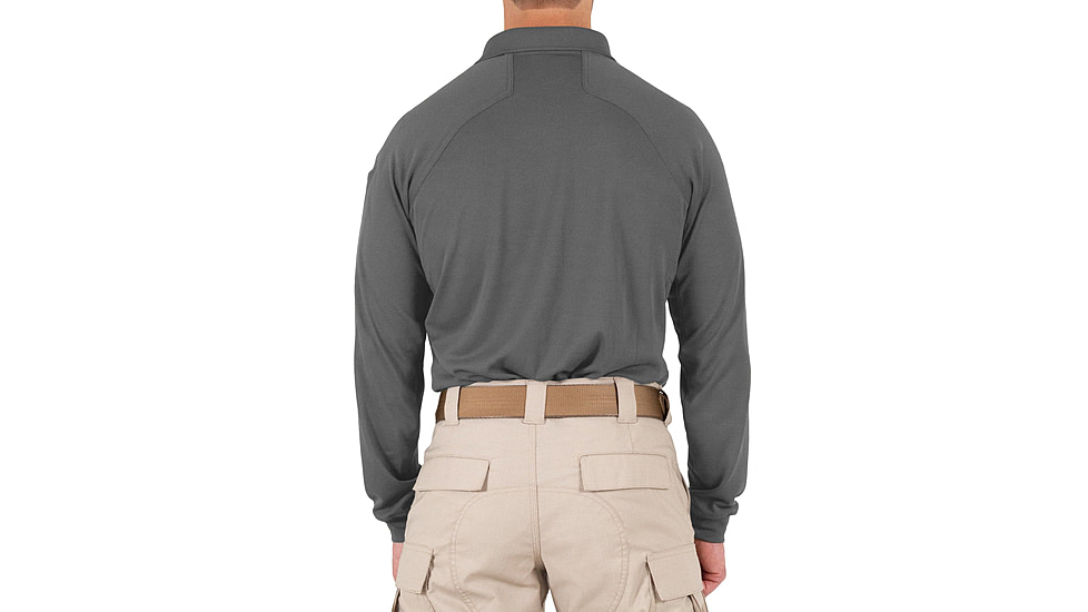First Tactical Performance Long Sleeve Polo - Mens, Wolf Grey, Regular/Extra Small, 111503-036-XS