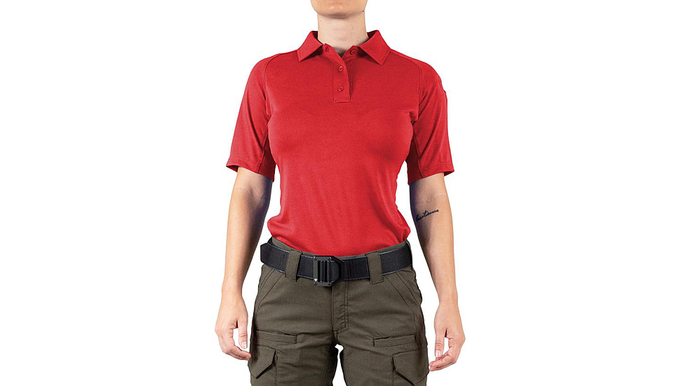 First Tactical Performance Short Sleeve Polo - Womens, Red, Extra Large, 122509-400-XL