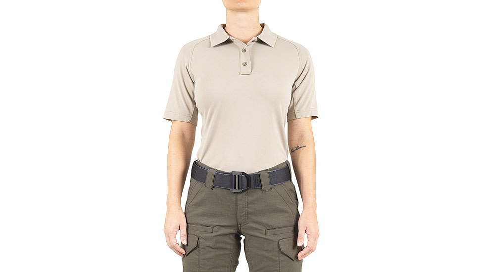 First Tactical Performance Short Sleeve Polo - Womens, Silver Tan, Small, 122509-065-S
