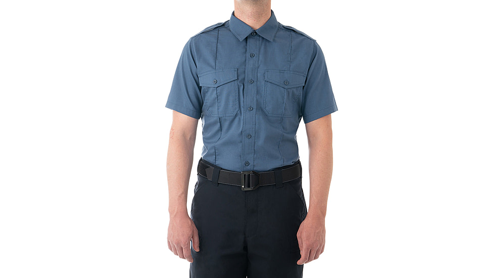 First Tactical Pro Duty Short Sleeve Shirt - Mens, French Blue, Tall/6XL, 112001-484-6XL-T