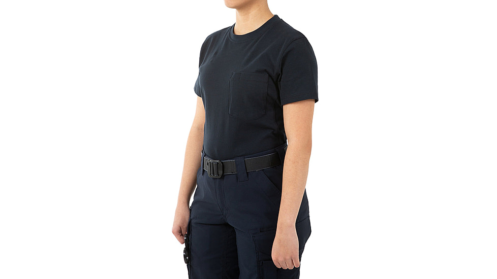 First Tactical Tactix Cotton Short Sleeve T-Shirt w/Chest Pocket - Womens, Midnight Blue, Large, 122521-729-L