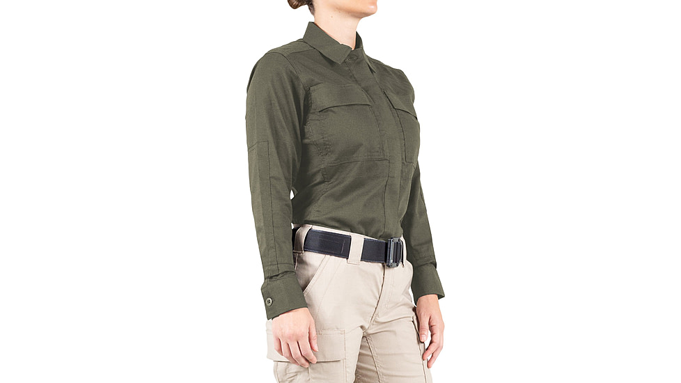 First Tactical V2 BDU Long Sleeve Shirt - Womens, OD Green, Medium, R, 121008-830-M-R