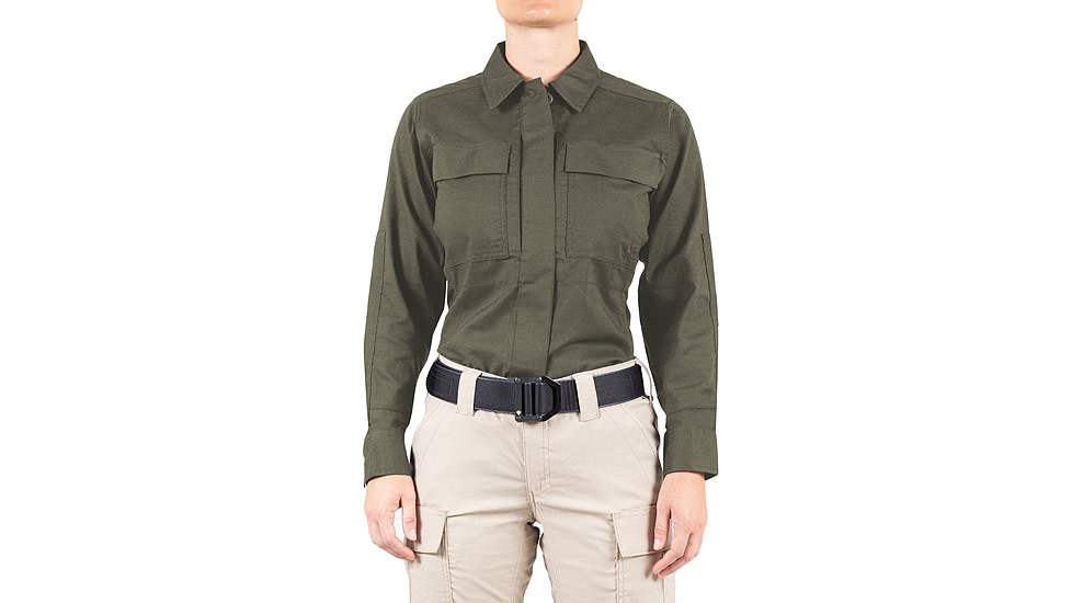 First Tactical V2 BDU Long Sleeve Shirt - Womens, OD Green, Medium, R, 121008-830-M-R