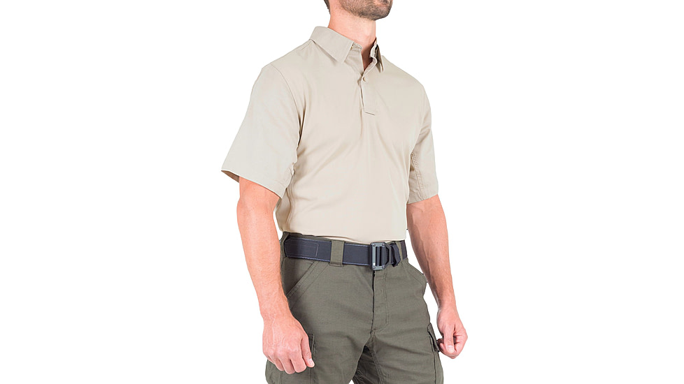First Tactical V2 Pro Performance Short Sleeve Shirt - Mens, Silver Tan, Large, T, 112012-065-L-T