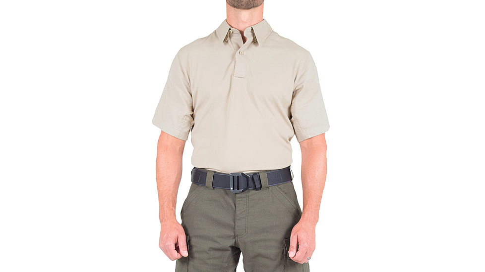 First Tactical V2 Pro Performance Short Sleeve Shirt - Mens, Silver Tan, Large, T, 112012-065-L-T