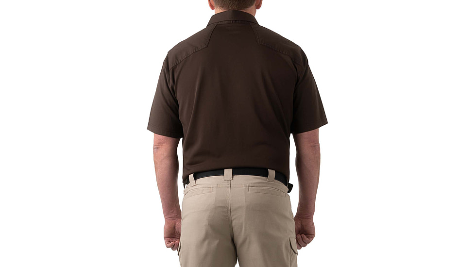 First Tactical V2 Pro Performance Short Sleeve Shirt, Tall - Mens, Kodiak Brown, Large, 112012-182-L-T