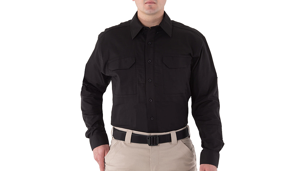 First Tactical V2 Tactical Long Sleeve Shirt - Mens, Black, 3XL, T, 111006-019-3XL-T