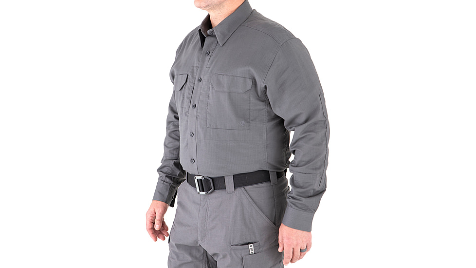 First Tactical V2 Tactical Long Sleeve Shirt - Mens, Wolf Grey, 2XL, T, 111006-036-XXL-T
