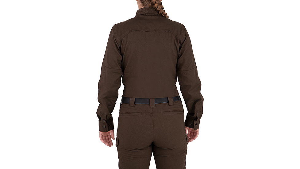 First Tactical V2 Tactical Long Sleeve Shirt - Womens, Kodiak Brown, Extra Small, R, 121006-182-XS-R