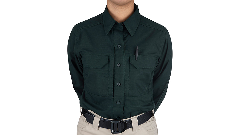 First Tactical V2 Tactical Long Sleeve Shirt - Womens, Spruce Green, Large, 121006-812-L-R