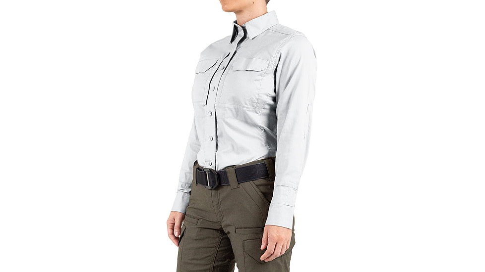 First Tactical V2 Tactical Long Sleeve Shirt - Womens, White, Large, R, 121006-010-L-R