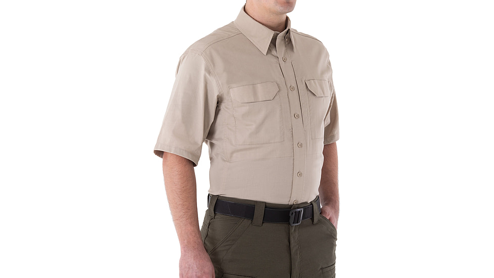 First Tactical V2 Tactical Short Sleeve Shirt - Mens, Khaki, 2XL, T, 112007-055-XXL-T