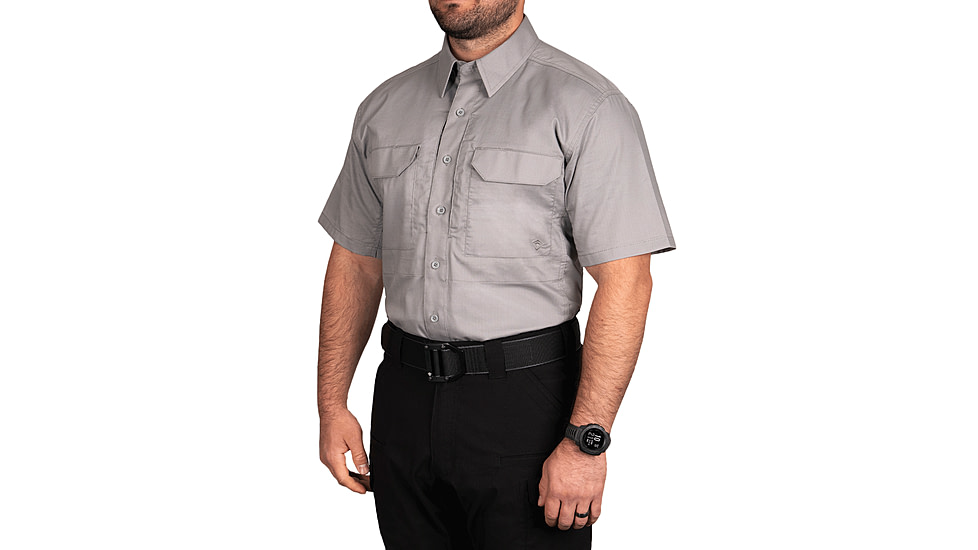 First Tactical V2 Tactical Short Sleeve Shirt - Mens, Tall, Nickel Gray, 3XL, 112007-083-3XL-T