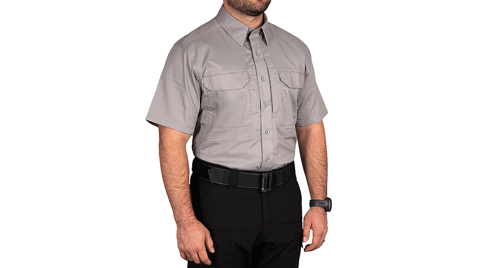 First Tactical V2 Tactical Short Sleeve Shirt - Mens, Tall, Nickel Gray, 3XL, 112007-083-3XL-T