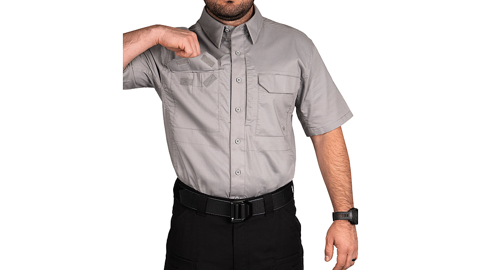 First Tactical V2 Tactical Short Sleeve Shirt - Mens, Tall, Nickel Gray, 3XL, 112007-083-3XL-T