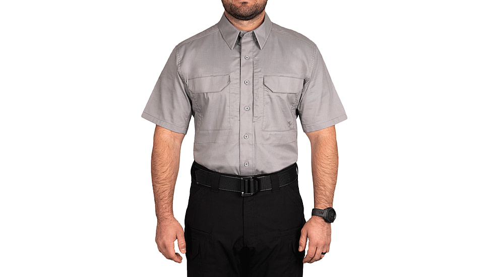 First Tactical V2 Tactical Short Sleeve Shirt - Mens, Tall, Nickel Gray, 3XL, 112007-083-3XL-T