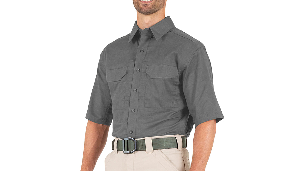 First Tactical V2 Tactical Short Sleeve Shirt - Mens, Wolf Grey, 2XL, T, 112007-036-XXL-T