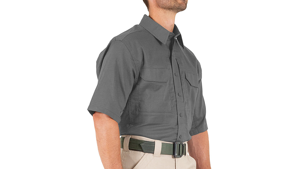 First Tactical V2 Tactical Short Sleeve Shirt - Mens, Wolf Grey, 2XL, T, 112007-036-XXL-T