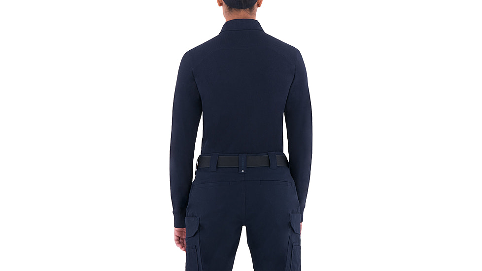 First Tactical WoMens Cotton L/S Polo w/Pen Pocket, Midnight Navy, Extra Small 121502-729-XS