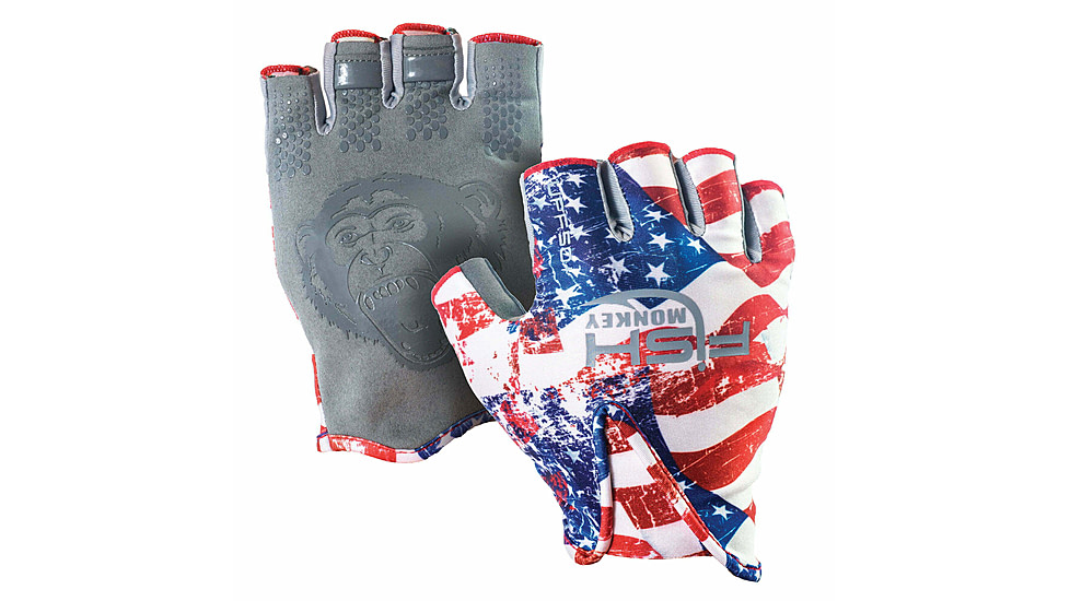 Fish Monkey Stubby Guide Gloves, Americana, 2XL, FM18-AMER-XXL