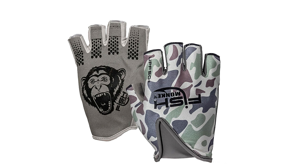 Fish Monkey Stubby Guide Gloves, Old School Beige, 2XL, FM18-OLDSCHBG-XXL