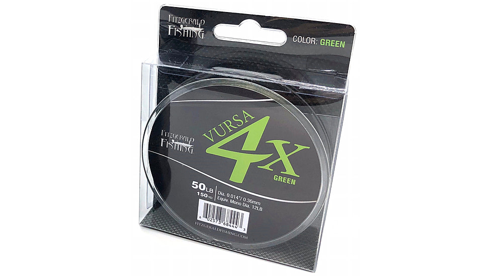 Fitzgerald Fishing Vursa Braid 4X Line, 40lb, Green, 150yds, VBG4X40150