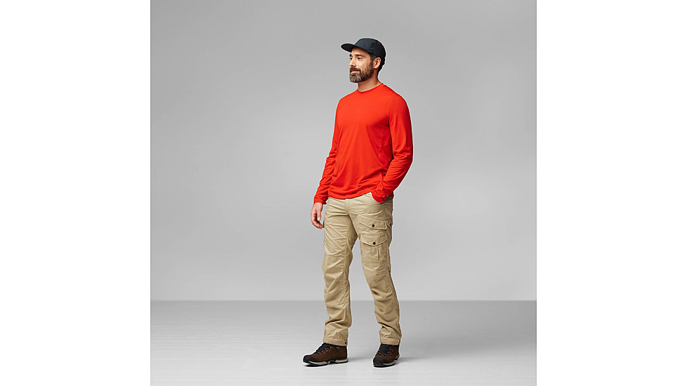 Fjallraven Abisko Day Hike Long Sleeve - Mens, Flame Orange, Extra Large, F12600214-214-XL