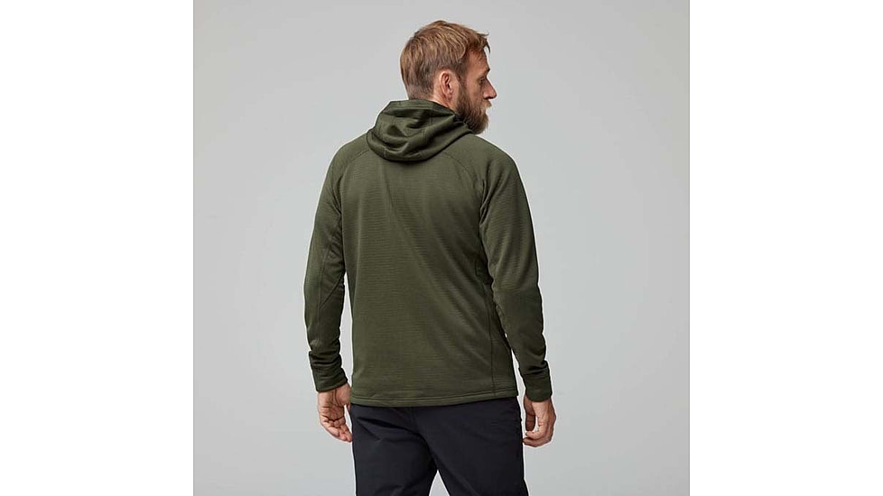 Fjallraven Abisko Grid Fleece Hoodie - Mens, Deep Forest, Small, F12600228-662FR-S