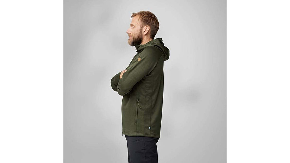 Fjallraven Abisko Grid Fleece Hoodie - Mens, Deep Forest, Small, F12600228-662FR-S
