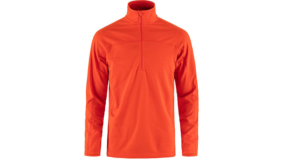 Fjallraven Abisko Lite Fleece Half Zip - Mens, Flame Orange, Extra Large, F87113-214-XL