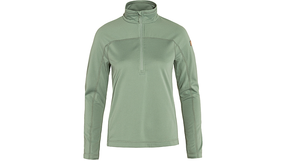 Fjallraven Abisko Lite Fleece Half Zip - Womens, Misty Green, Large, F87141-674-L