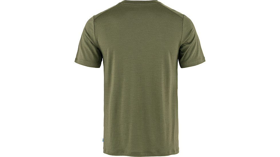 Fjallraven Abisko Wool Logo Short Sleeve - Mens, Laurel Green, Medium, F86977-625-M