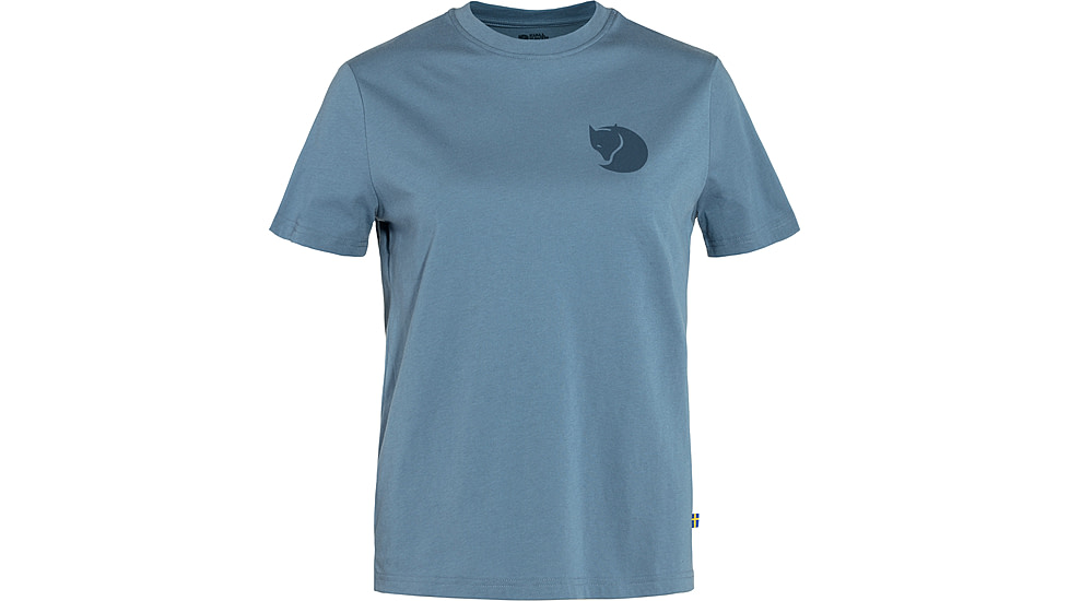 Fjallraven Fox Boxy Logo Tee - Womens, Dawn Blue, Large, F87153-543-L