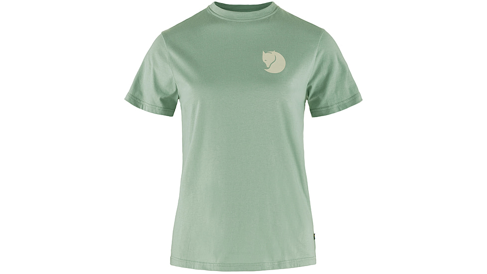 Fjallraven Fox Boxy Logo Tee - Womens, Misty Green, Large, F87153-674-L