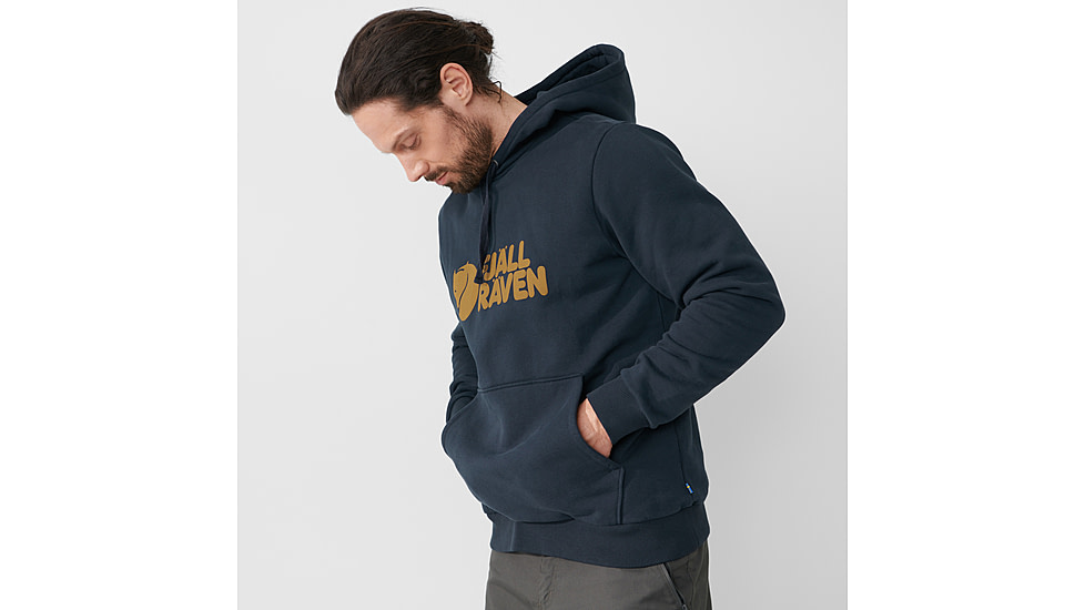 Fjallraven Logo Hoodie - Mens, Dark Navy, Medium, F84144-555-M