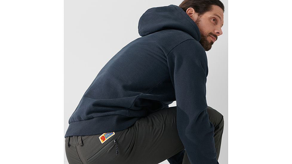 Fjallraven Logo Hoodie - Mens, Dark Navy, Medium, F84144-555-M