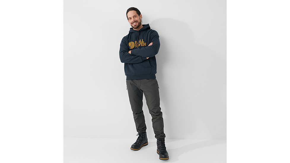 Fjallraven Logo Hoodie - Mens, Dark Navy, Medium, F84144-555-M