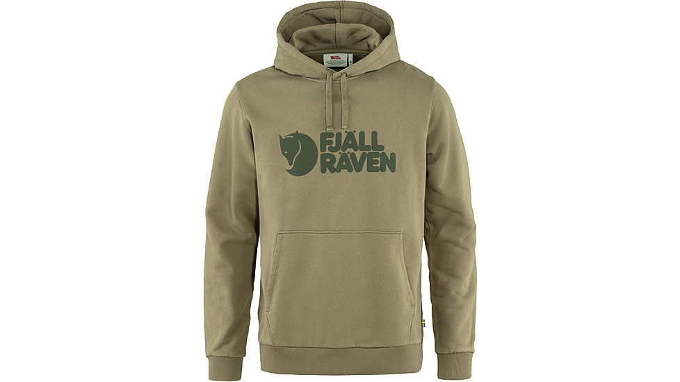 Fjallraven Logo Hoodie - Mens, Light Olive, Extra Large, F84144-622-XL