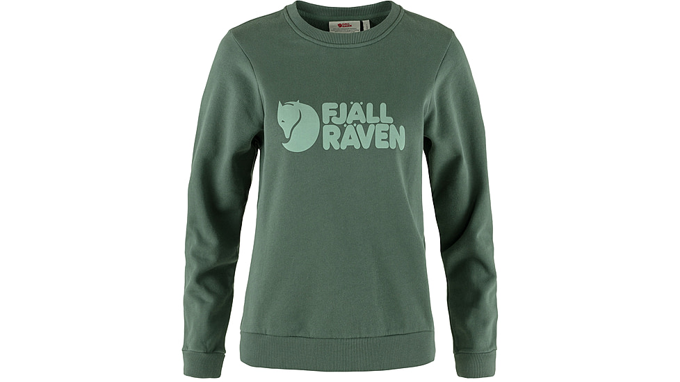 Fjallraven Logo Sweater - Womens, Extra Small, Deep Patina/Misty Green, F84143-679-674-XS