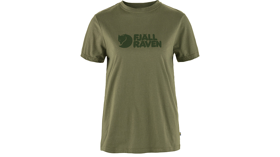 Fjallraven Logo Tee - Womens, Green, Extra Large, F87146-620-XL