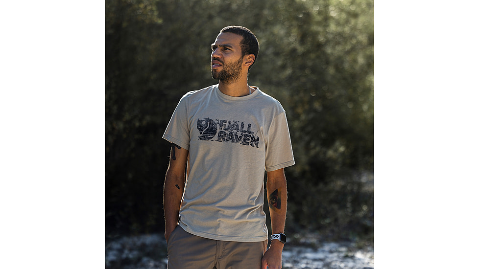 Fjallraven Lush Logo T-Shirt - Mens, Fossil, 2XL, F12600219-118-XXL
